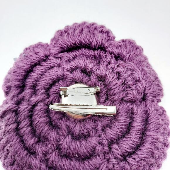 $5/$20 Red Knit Beanie w/Detachable Purple Flower - Picture 4 of 5